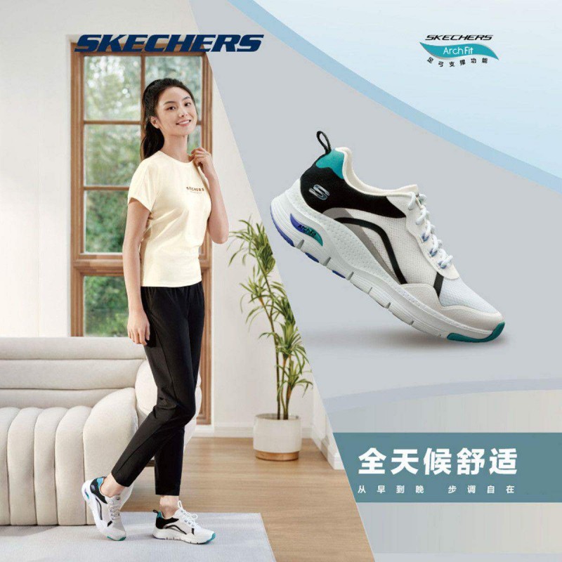 13673957.Skechers斯凯奇女士绑带运动休闲鞋缓震透气女子跑步运动鞋149928