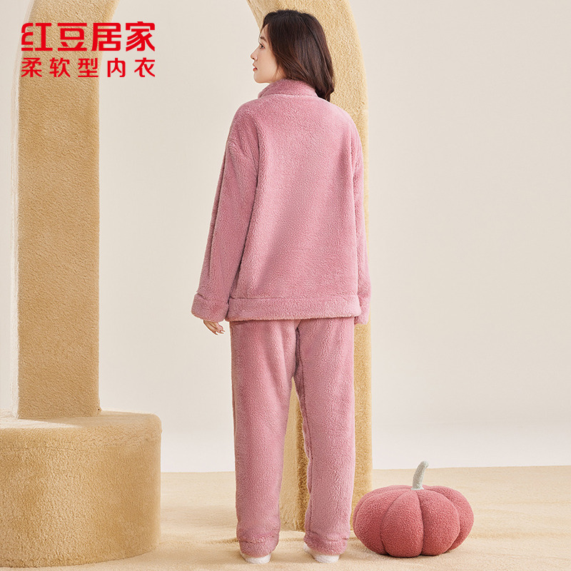 12320364.女式抗静电法兰绒可外穿卫衣式家居服