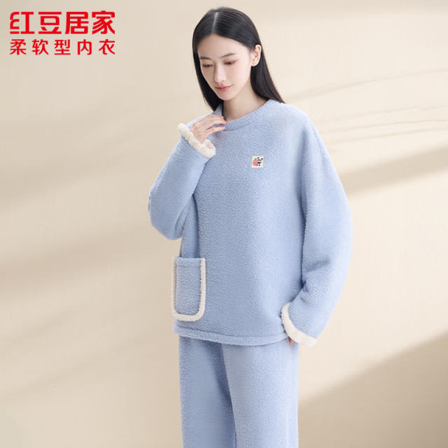 12320706.女式半边绒套头睡衣
