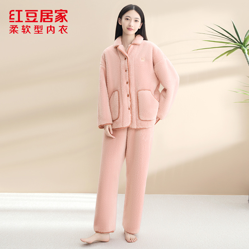 12320708.女式泡泡绒加绒加厚秋冬保暖睡衣
