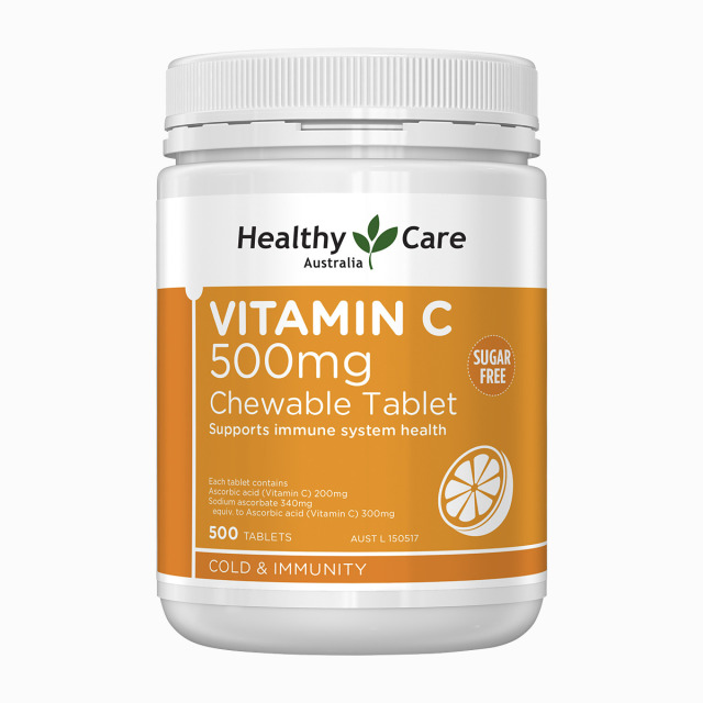 12473564.【抵御力免疫力】Healthy Care 维生素C咀嚼片VC片焕白家庭装500mg 500片 澳洲