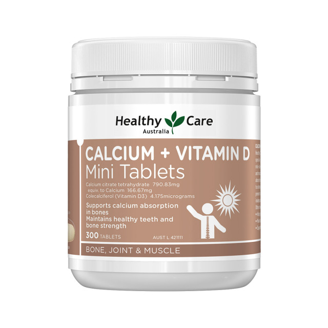12547593.Healthy Care 钙+维生素D迷你片300片家庭装 高钙好吸收 骨骼更给力 温和不伤胃
