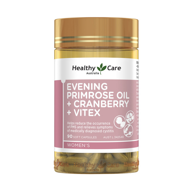 12597593.HealthyCare月见草+蔓越莓+圣洁莓胶囊90粒 呵护保养卵巢 改善经期不适 效期至2026.10