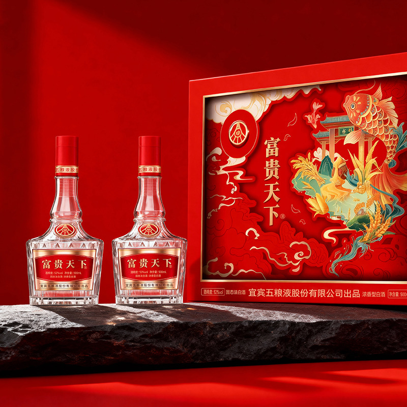 12878566.五粮液股份出品富贵天下禧韵52度浓香型白酒500ml