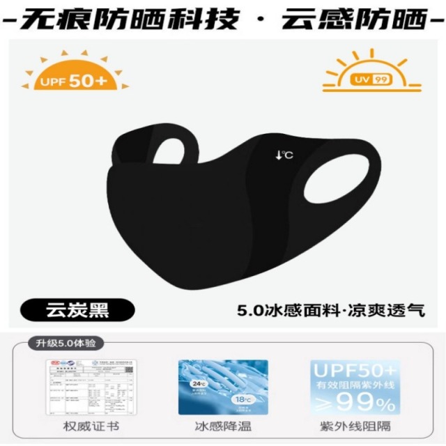 12354146.4个到手19.9！~~秒降10°度防晒【冰丝防风罩】超轻薄防晒口罩v型防晒面罩遮脸立体春夏护眼可水洗