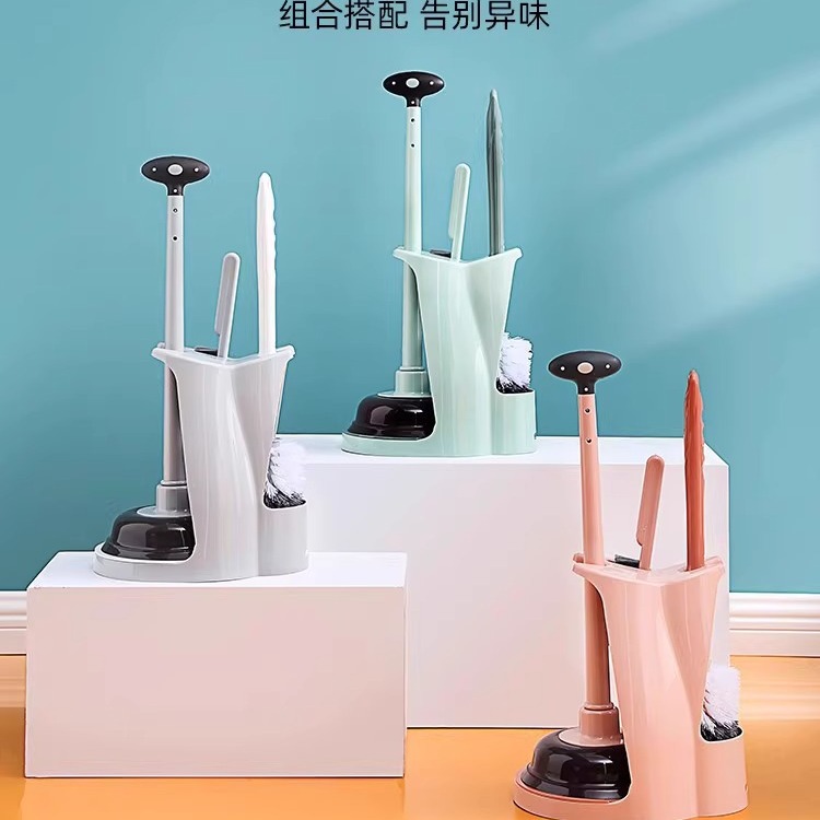 12369041.大清仓低至19.9~~~~数量有限~~~【三合一置地式马桶刷套装】家用卫生间无死角清洁刷易清洗厕所刷