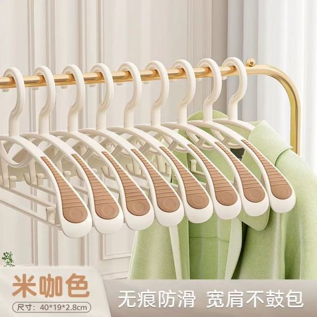 12432928.品牌专供~~质量保证~65g高克重【阳光防滑~宽肩衣架】家用挂衣防肩角护衣晾晒衣服架防滑不起包衣柜收纳挂衣撑