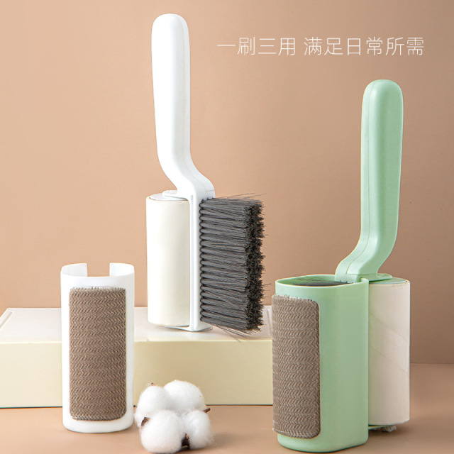 12798952.19.9到手,10cm【三合一粘毛器】软毛卧室沙发床上清洁 静电除尘刷子粘毛器