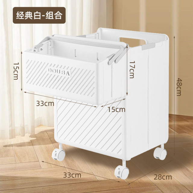 13700413.家用,【带轮折叠脏衣服收纳筐】脏衣篮衣服分类神器洗衣篮大容量脏衣篓
