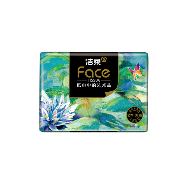 12401247.洁柔纸面巾(Face油画软抽)80抽4层4包装