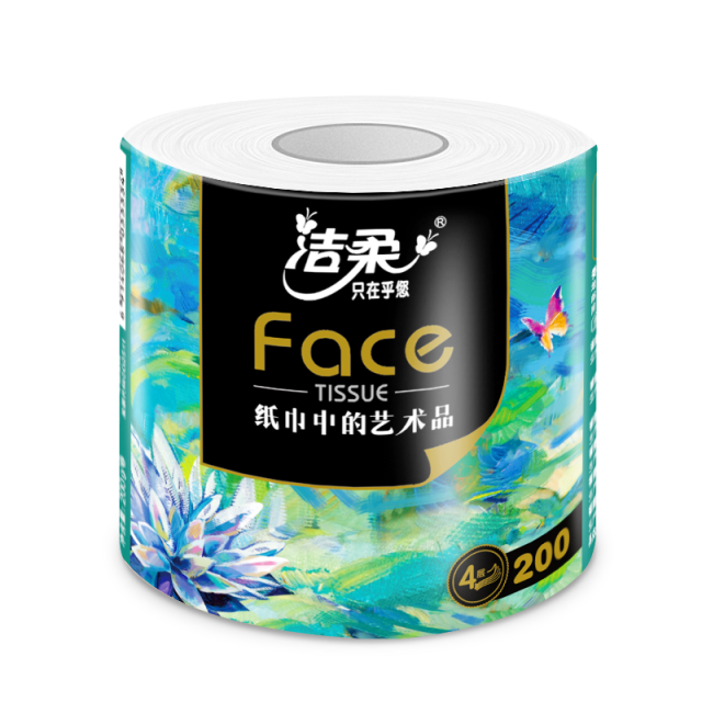 12406222.洁柔卫生纸(Face油画有芯)200g4层(16卷装)