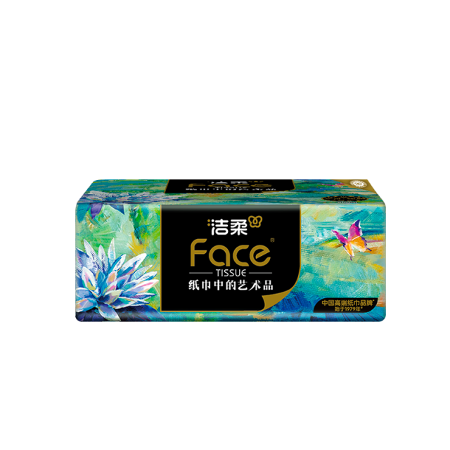 12415905.洁柔纸面巾(Face艺术软抽)80抽4层(18包装)(油画)