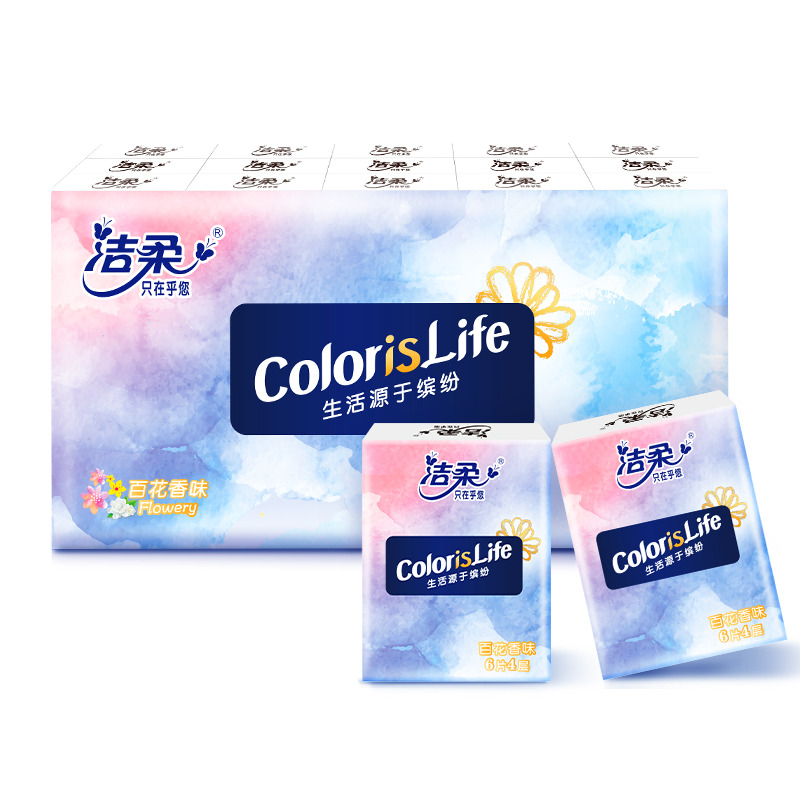 12432380.洁柔牌纸手帕(缤纷超迷你)6片4层(30包装)