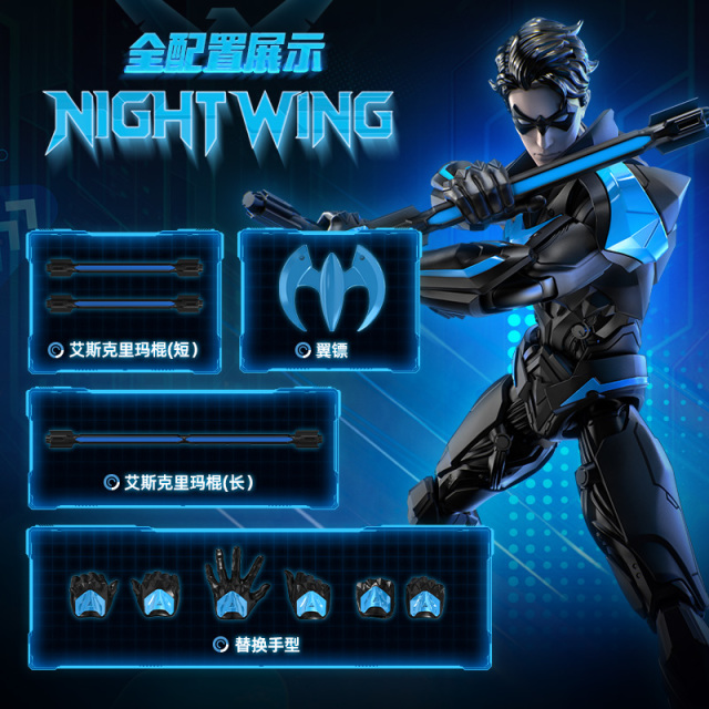 13393791.布鲁可DC英雄超越版03-夜翼 积木人收藏手办拼装玩具