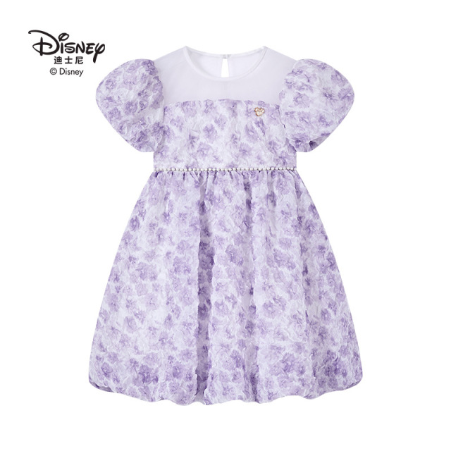 13642049.Disney/迪士尼女童夏季公主裙小花袖仙女