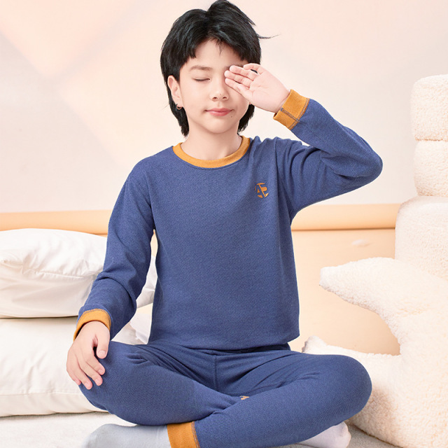 12683838.儿童秋衣秋裤套装冬款男女童羊毛蚕丝保暖内衣中大童加绒打底睡衣