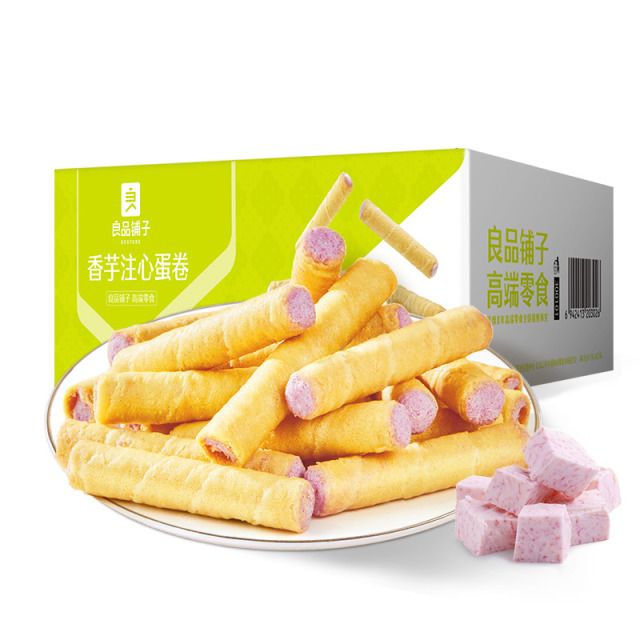 12672572.【爆款直降】良品铺子香芋注心蛋卷(400g)*3