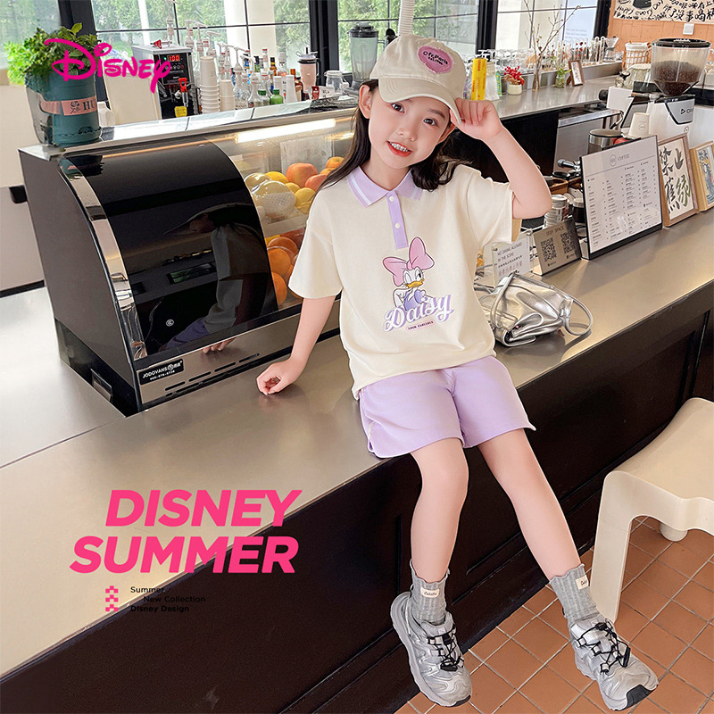 12075728.【夏清仓】迪士尼DISNEY女童短袖套装 (撞色翻领套)