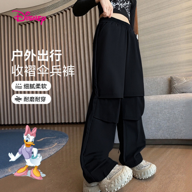 13469143.迪士尼女童梭织长裤(N多色伞兵裤)