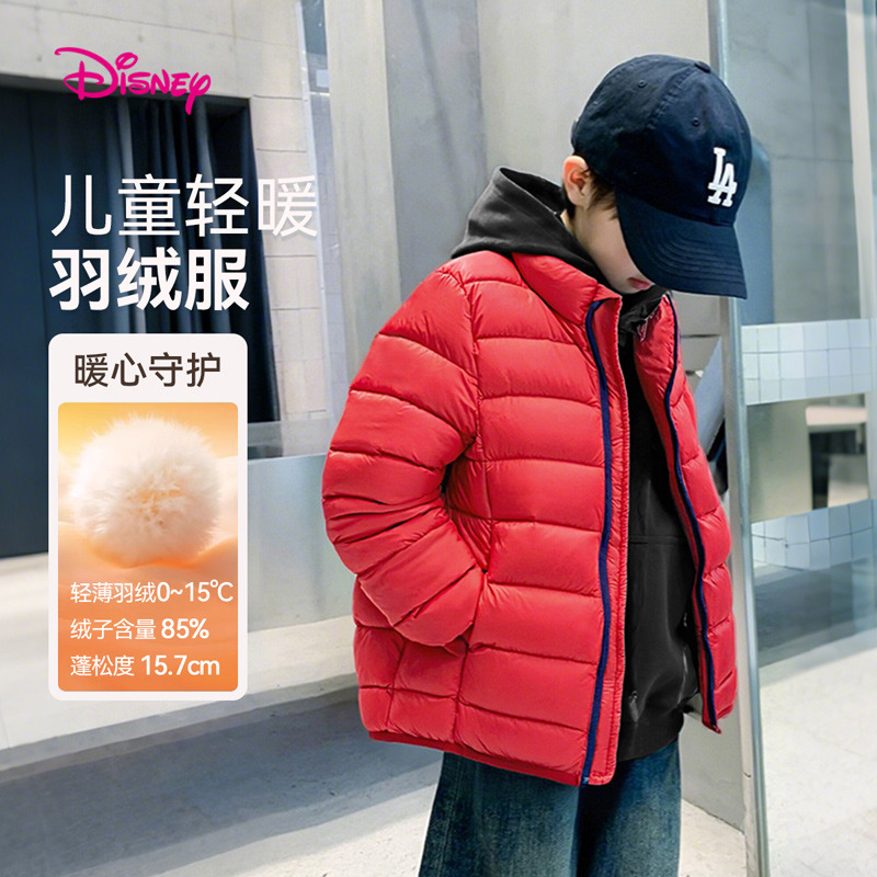 12537432.【三防轻薄羽绒服】迪士尼儿童羽绒服羽绒外套(N炫彩横条)