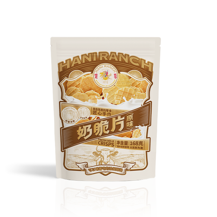 12886321.寻香牧场 哈尼牧场 内蒙特色零食烤鲜奶 奶皮脆片 168g/袋