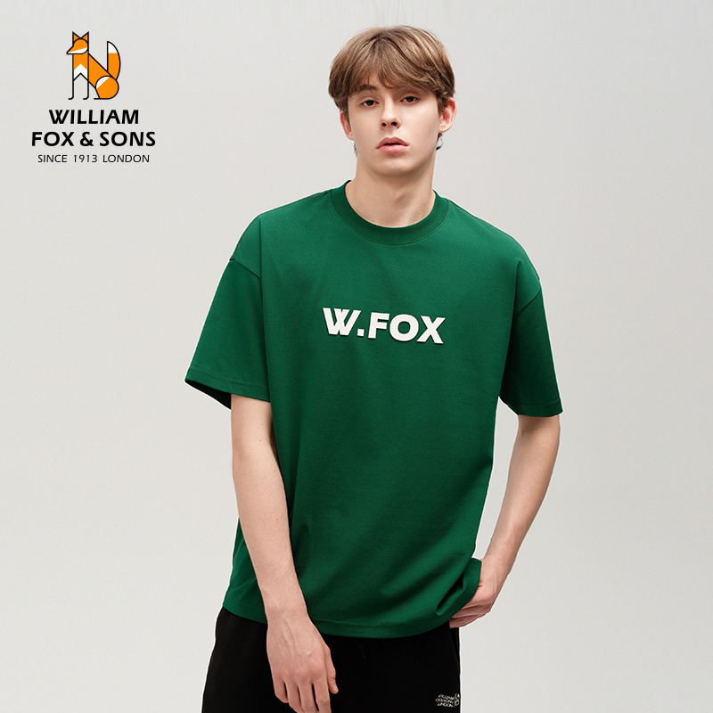 13376232.WILLIAM FOX&SONS 威廉福克斯 夏季W.FOX原创立体字母印花设计凉感无性别短袖T恤