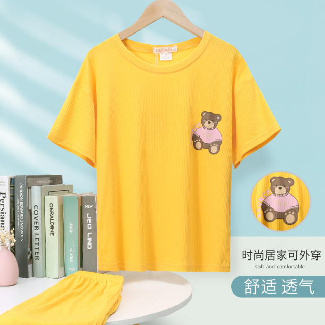 12878594.古今女士简约小熊印花款家居服