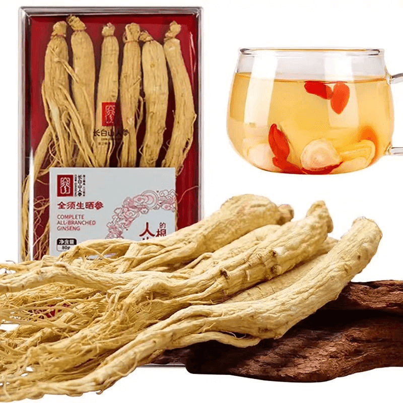 10901675.长白山人参生晒参干参80g 干参人参煲汤泡酒泡水食材送礼走亲访友 送长辈领导父母家人端午节中秋节春节年货