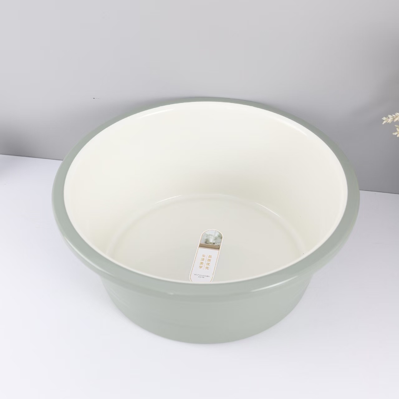 12255450.2个装家用撞色盆加大加厚洗脸盆38*13.5CM 撞色双拼色大号盆子婴儿学生 洗脚盆彩色脸盆