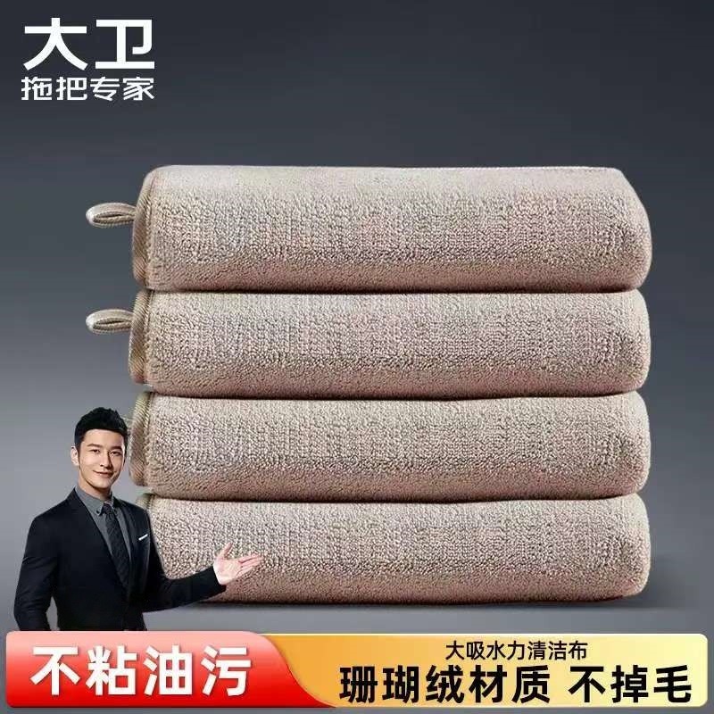12398449.【大卫K27强吸水毛巾布2片装30*30CM】珊瑚绒洗碗布擦玻璃抹布大号洗碗布擦家具抹布