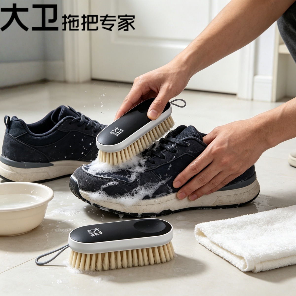 13684465.大卫S17软毛鞋刷 洗衣刷子洗衣服羽绒服专用板刷家用洗鞋刷多功能清洁刷