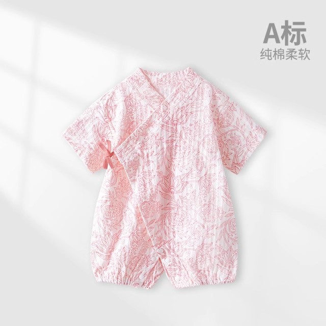 13640616.夏季宝宝衣服纯棉婴儿和尚服连体衣夏天薄款短袖男女儿童哈衣爬服