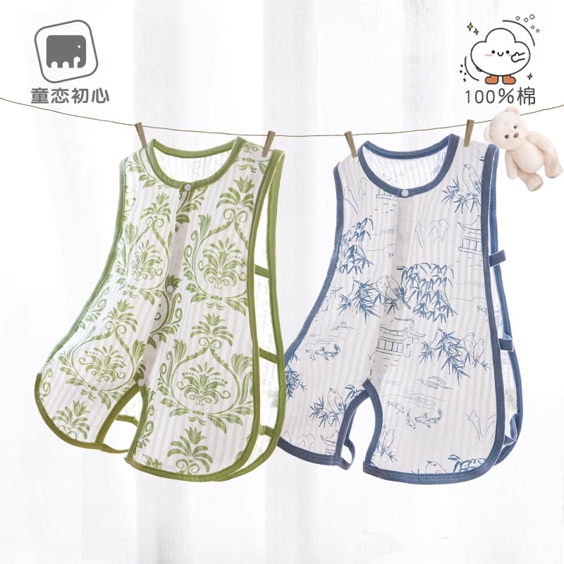 13640629.宝宝夏季琵琶衣薄款婴儿连体衣男女幼童无袖背心哈衣爬服夏天衣服