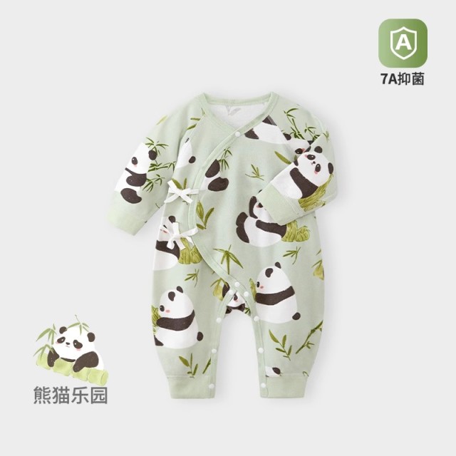 13640701.新生婴儿儿衣服满月春秋款哈衣纯棉男女宝宝连体衣蝴蝶哈衣秋冬季