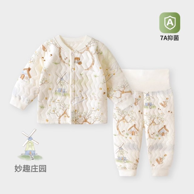 13640703.宝宝秋衣套装秋冬季纯棉婴儿分体衣服夹棉保暖儿童内衣男女童秋裤