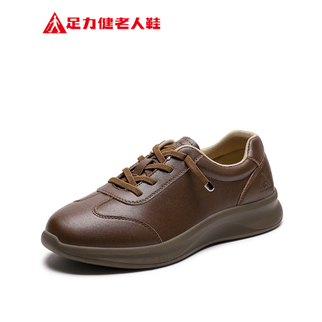 12647836.足力健新品软底不累脚皮鞋老年人妈妈休闲鞋