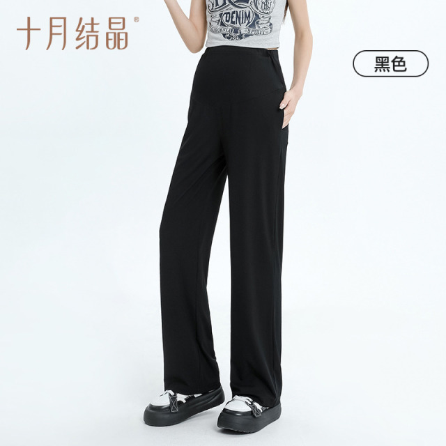 12045792.十月结晶孕妇裤子阔腿裤夏季薄款外穿冰丝休闲直筒裤宽松2024夏装