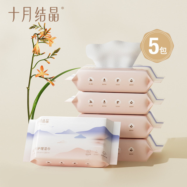 12045757.十月结晶 孕产妇湿巾纸成人女性孕妇产后生理期私处护理20抽*5包