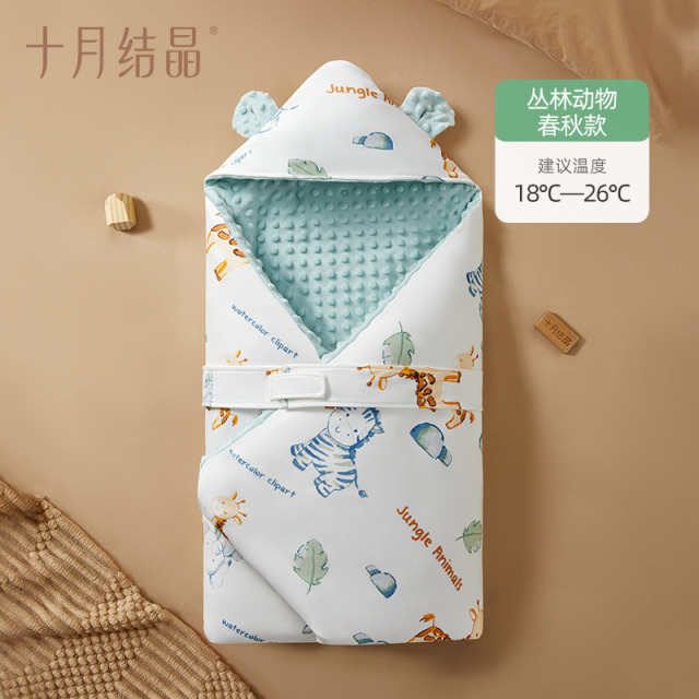 12045727.十月结晶婴儿抱被四季豆豆绒包被初生新生儿包单恒温外出包被