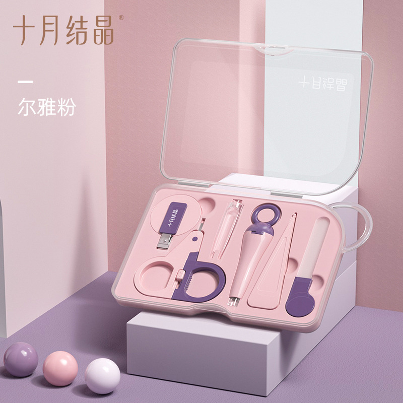 12045722.十月结晶婴儿指甲剪新生专用防夹肉宝宝指甲刀磨甲器护理工具套装