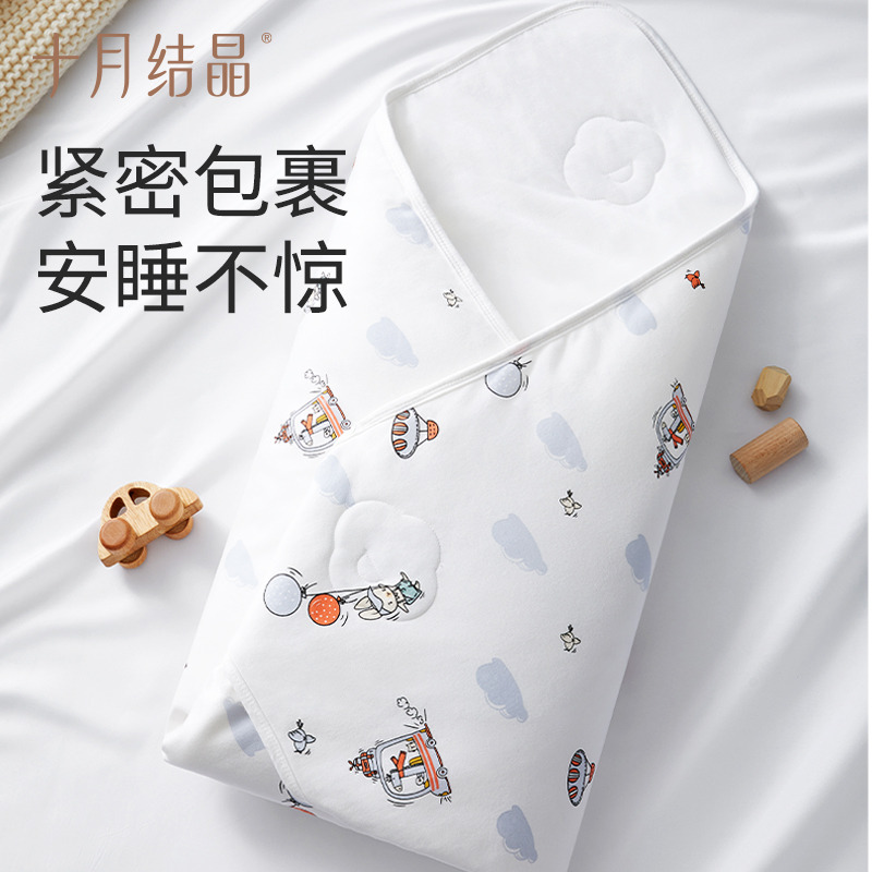 12045718.十月结晶新生婴儿包单秋冬夹棉初生宝宝产房全棉襁褓裹布包巾包被