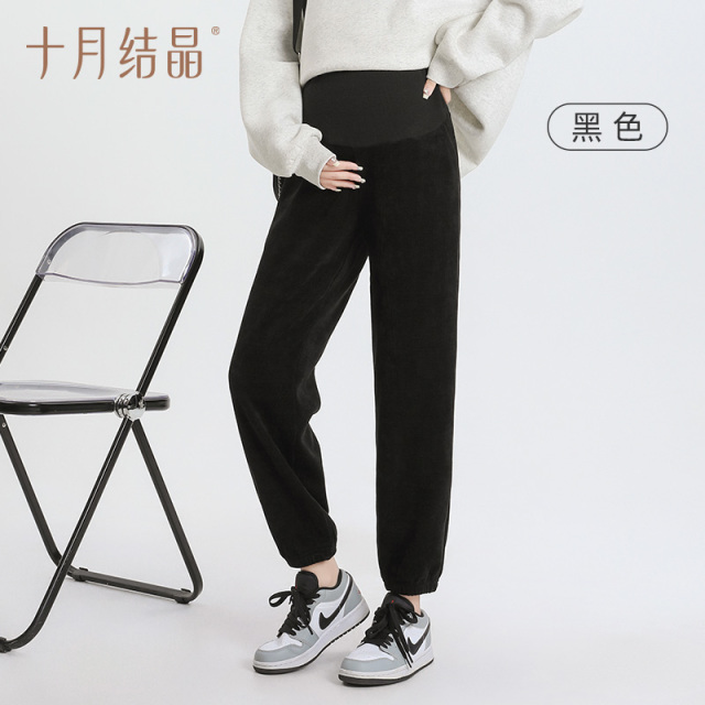 12045689.十月结晶孕妇裤子外穿宽松卫裤托腹春秋款大码运动休闲装裤2024款