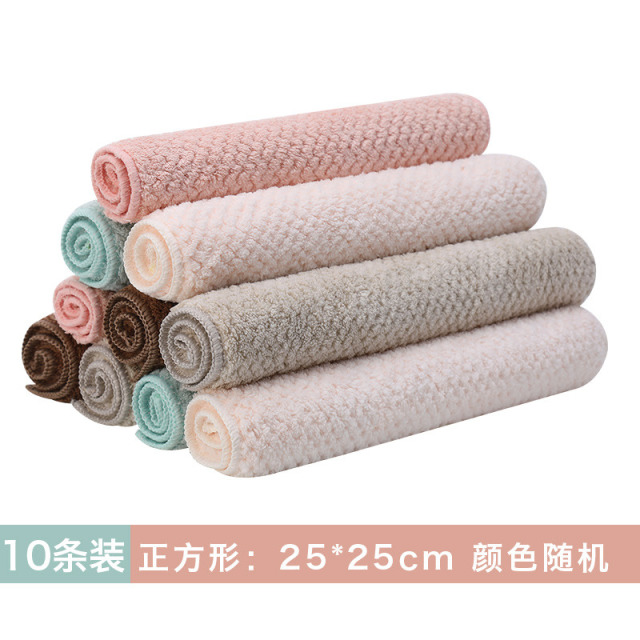 12846440.【10条装】洁丽雅毛巾洗碗布家务清洁抹布厨房不易沾油洗碗巾吸水