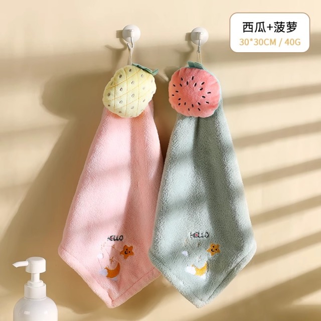 12845790.【2条装】洁丽雅擦手巾可挂式加厚小毛巾吸水速干卡通可爱儿童卫生间