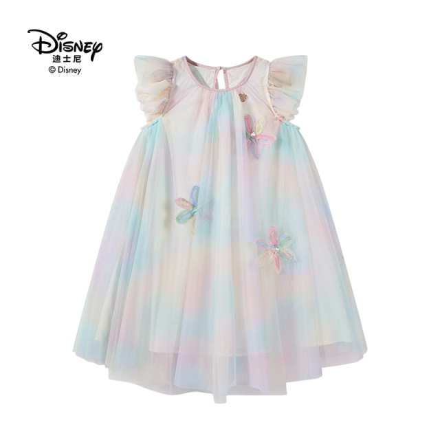 13641932.Disney/迪士尼女童夏季连衣裙清凉夏日渐变网纱田园风