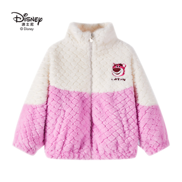 13641819.Disney/迪士尼柔软舒适草莓熊女童外套加厚加绒可爱俏皮毛毛衣(不含包包)