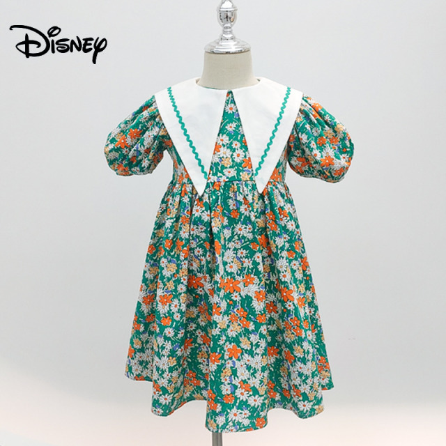 13641801.Disney/迪士尼儿童夏季洋气可爱碎花连衣裙
