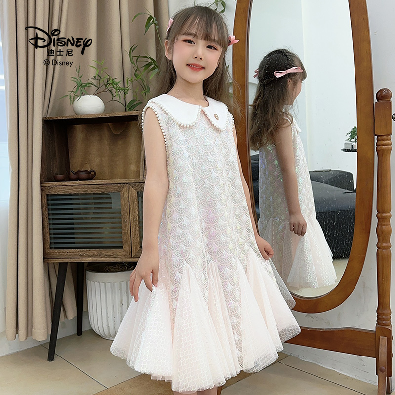 13641790.Disney/迪士尼夏季超仙亮片时尚连衣裙清凉夏日唯美人鱼公主裙（不含配饰）