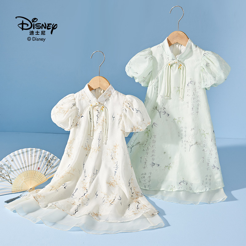 13641787.Disney/迪士尼女童夏季连衣裙时尚新中式宽松透气公主裙