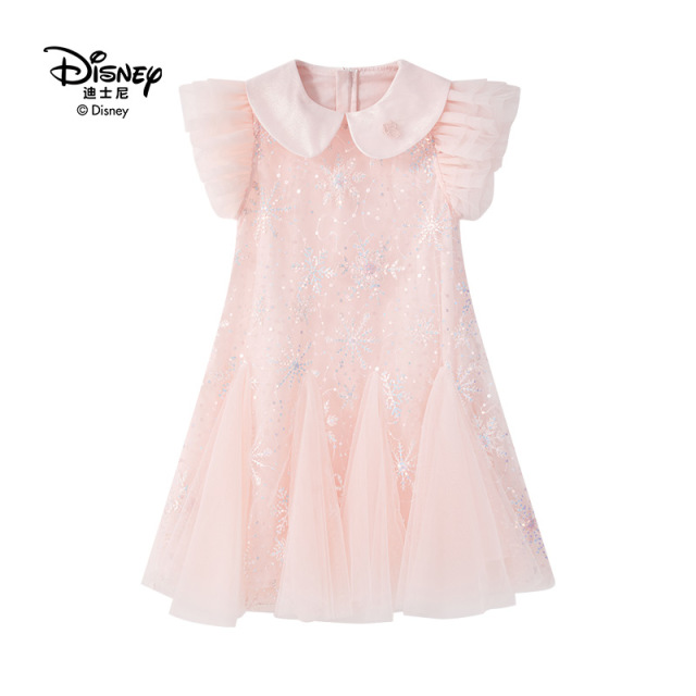 13641788.Disney/迪士尼女童夏季连衣裙星光时尚亮片娃娃领公主裙